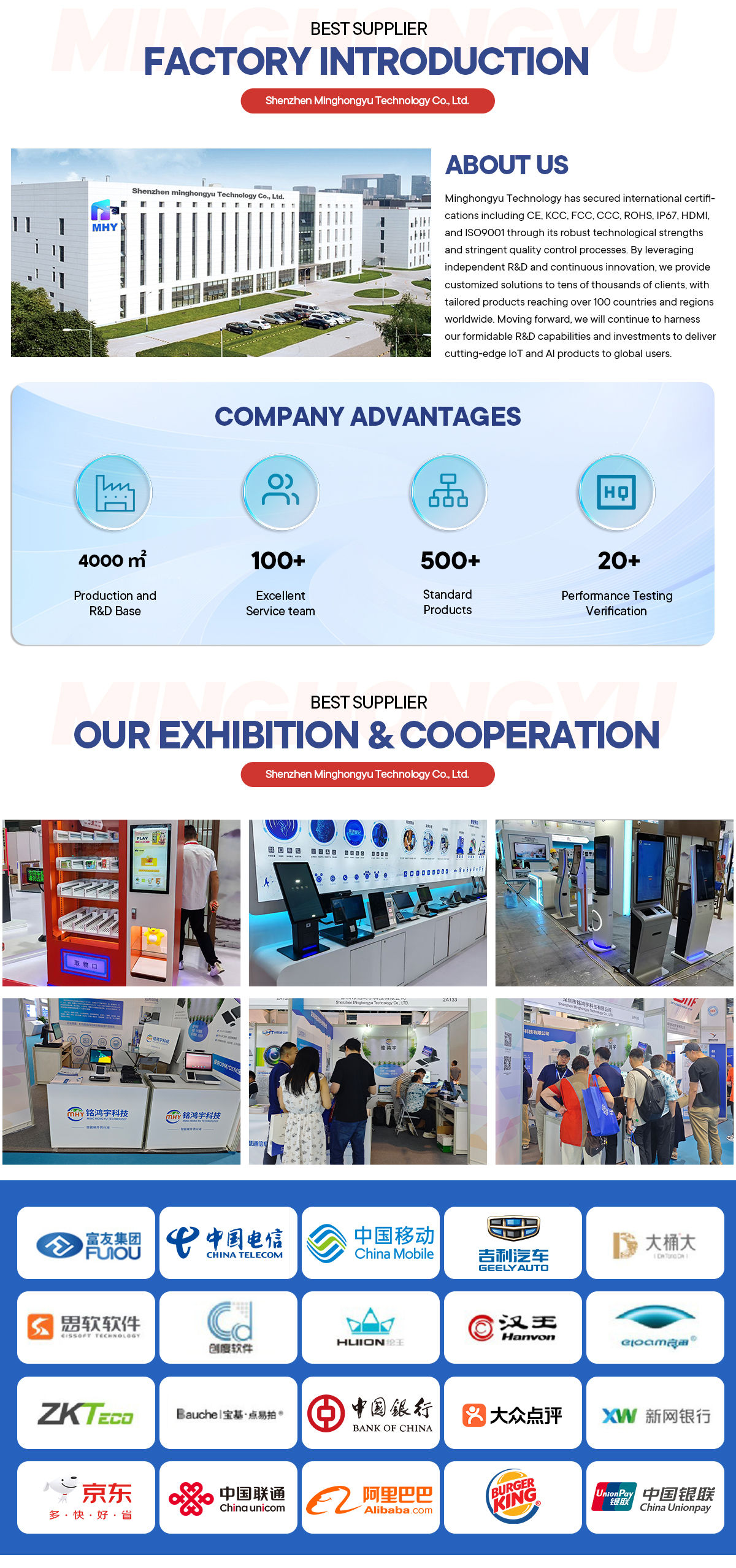 MHY booths at overseas exhibitions and the partner client wall